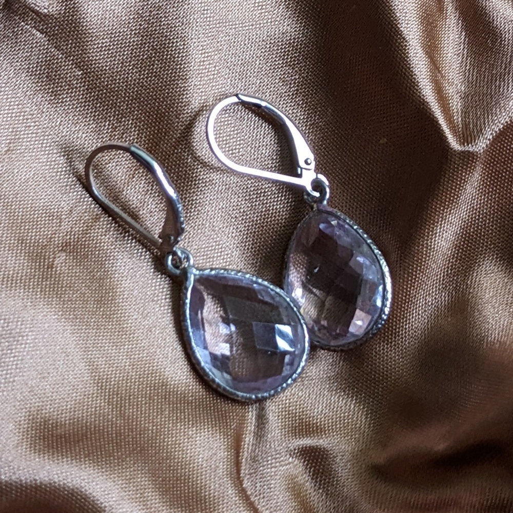 Amethyst Sterling Silver Teardrop Earrings